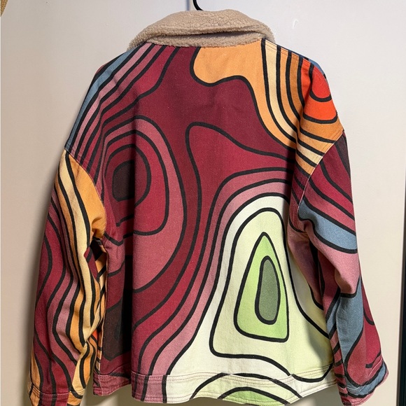 Reversible RYOKO RAIN 70s Work Jacket with Abstract Design - M - Picture 3 of 6